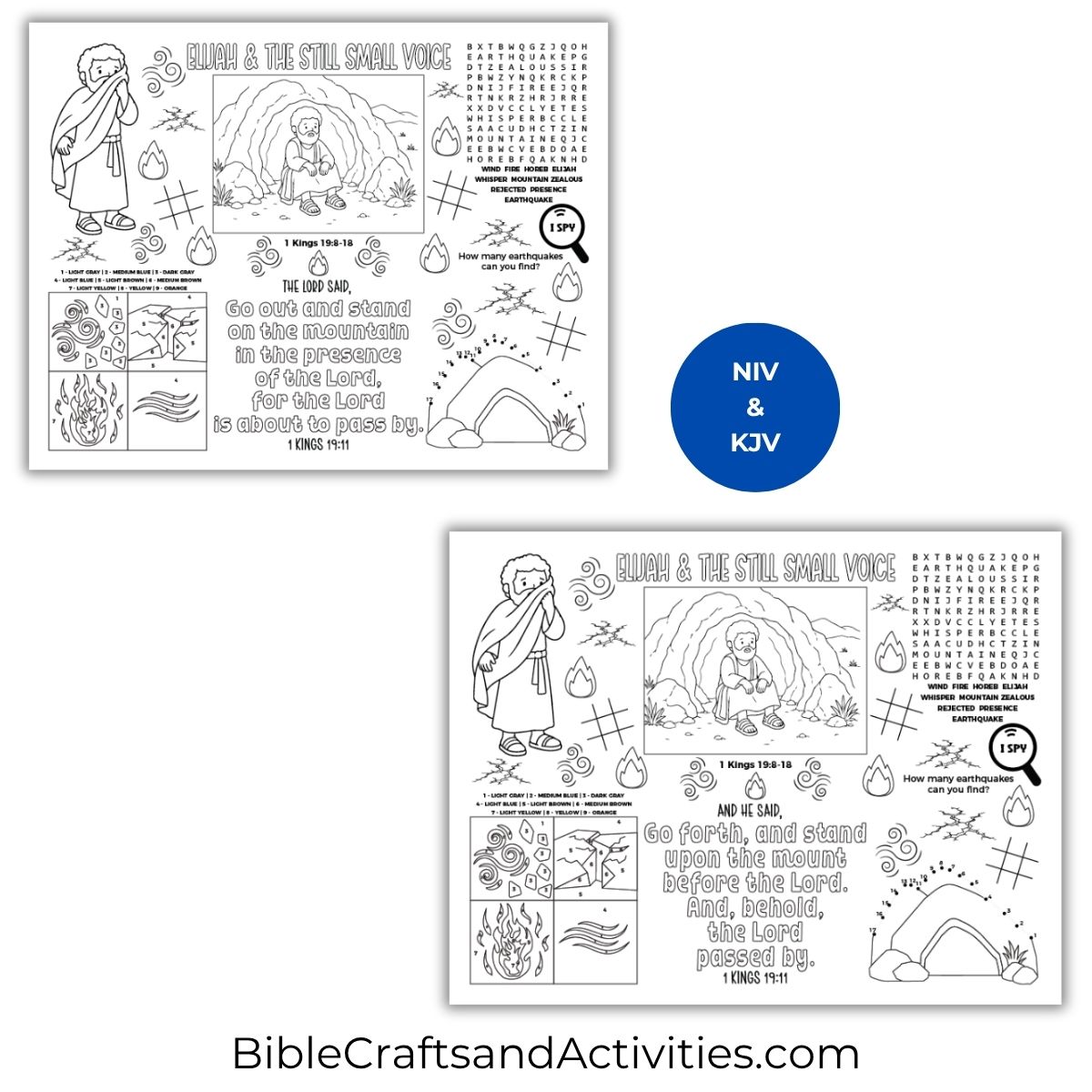 elijah and the still small voice activity sheet