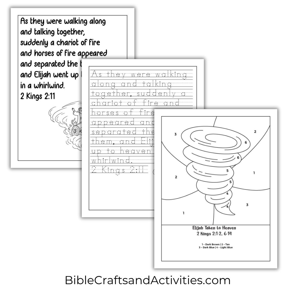 elijah taken to heaven activity pages