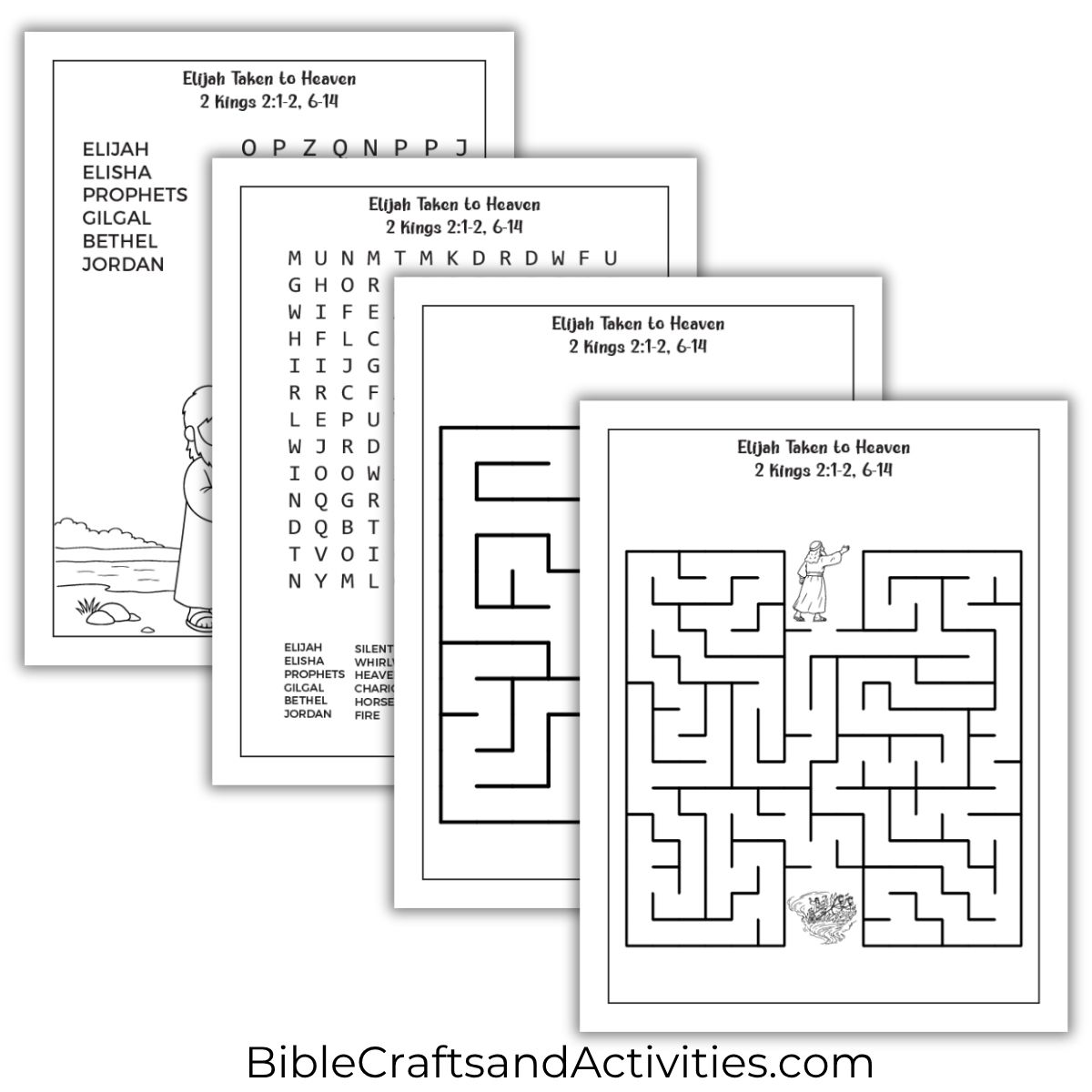 elijah taken to heaven activity pages